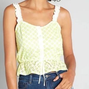 ModCloth Darling For The Prairie Peplum Tank Size XL